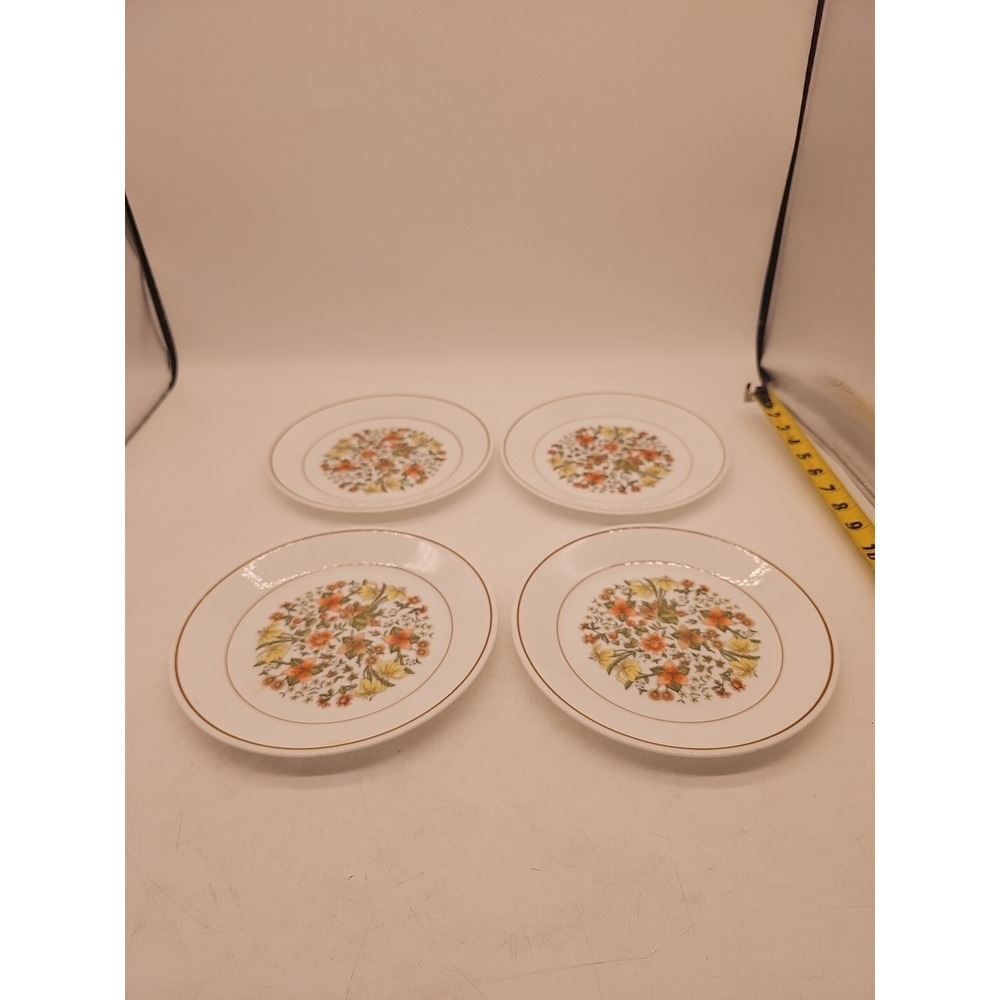 Corelle Indian Summer Autumn Flowers LUNCHEON SALAD PLATES 8 1/2"  Set of 4